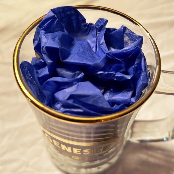 Vintage Genesee Beer Gold Rim Etched Flying Ducks Glass Mug Stein NEW Cond - Picture 5 of 7